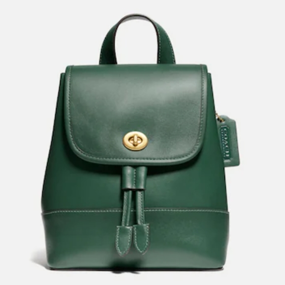 Coach Handbags - Coach turnlock backpack emerald green